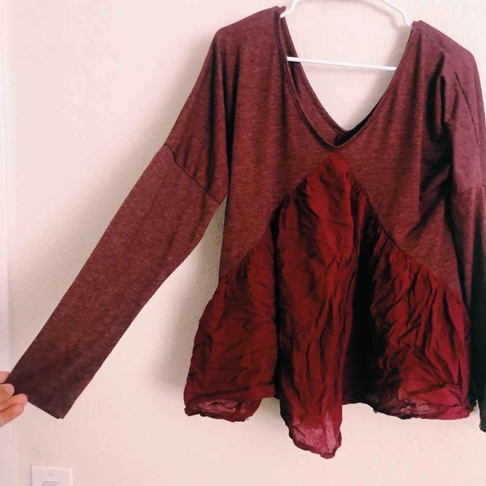 flowy maroon top